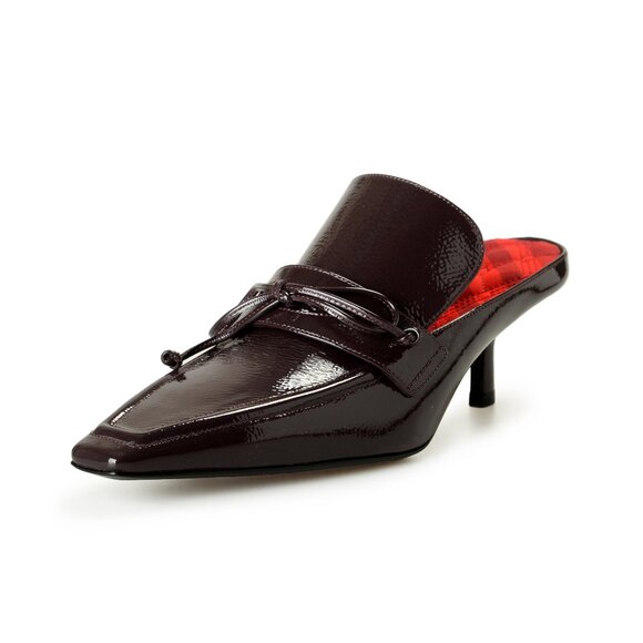 Burberry Women's "Storm Mule" Leather Heeled Mules Sandals Shoes US 8 EUR 38 - Picture 1 of 8